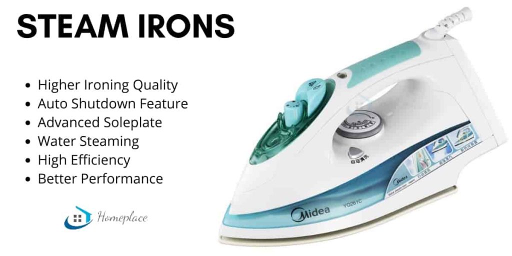 advantages of steam iron over dry iron