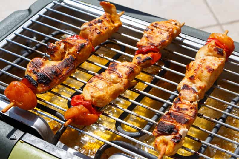 kebab in electric barbecue grill