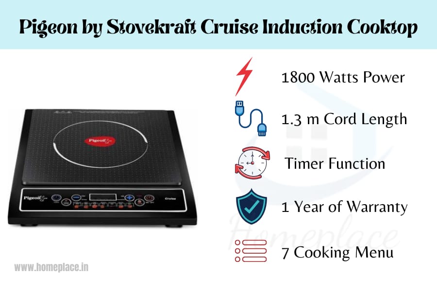features of Pigeon By Stovekraft Cruise Induction Cooktop
