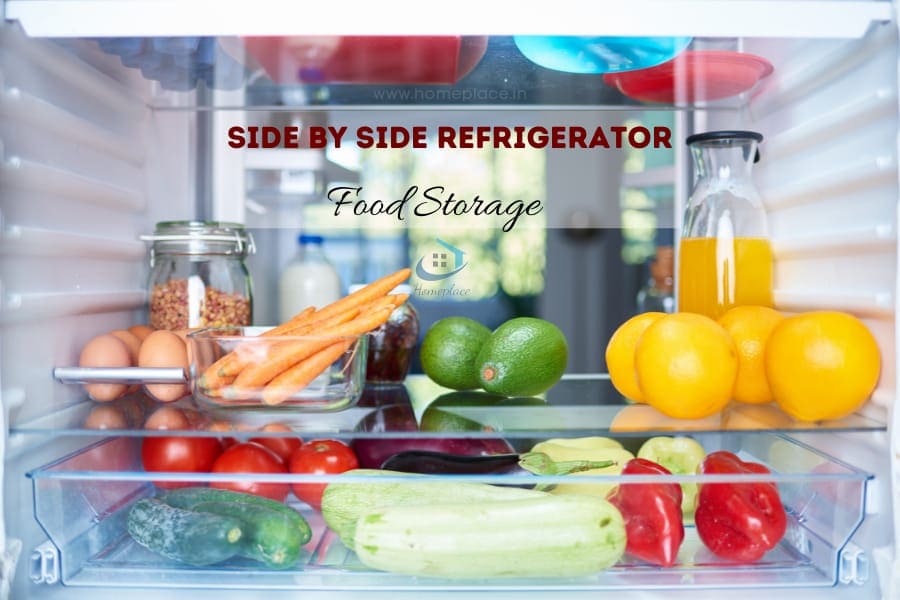 food storage in side by side refrigerator