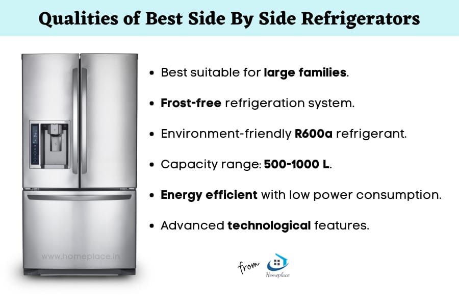 qualities of best side by side refrigerators in India