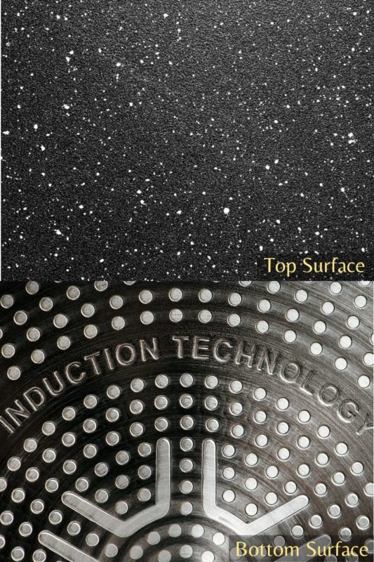 non stick cookware closer look to top and bottom surface coating materials